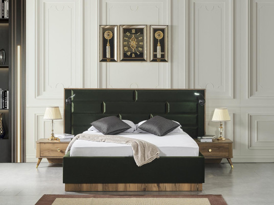 Luxury Bedroom Bedside table Beds Bed 3pcs. Complete Set Design Furnishings