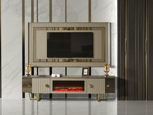 Luxury fireplace sideboard wall unit wardrobe board panel tv stand TV cabinet television