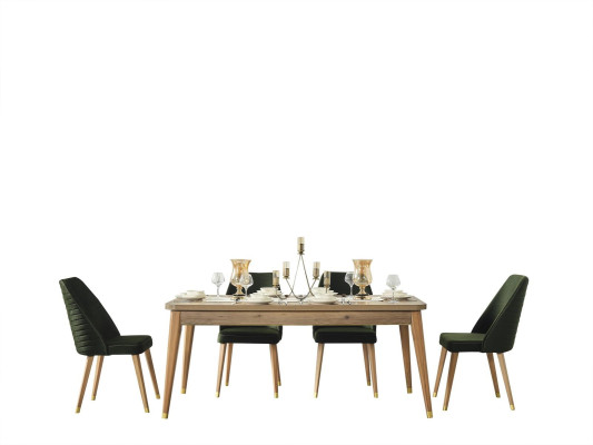 Luxury Table Dining room Dining table Chair Group Suite Set Wood Tables 5pcs. sets