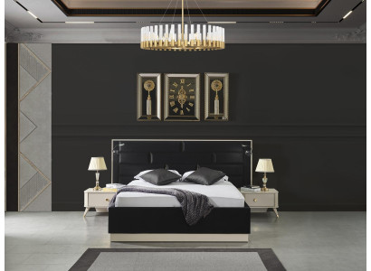 Luxury Bedroom Bedside table Beds Bed 3pcs. Complete Set Design Furnishings