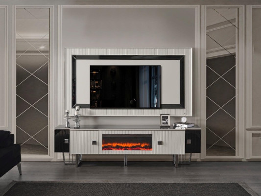 Luxury sidebaord wall unit with fireplace television stand tv board wall units