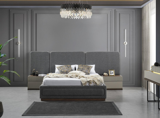 Bedroom Bed 2x Bedside tables Luxury Beds Set Complete Design Furniture 3pcs.