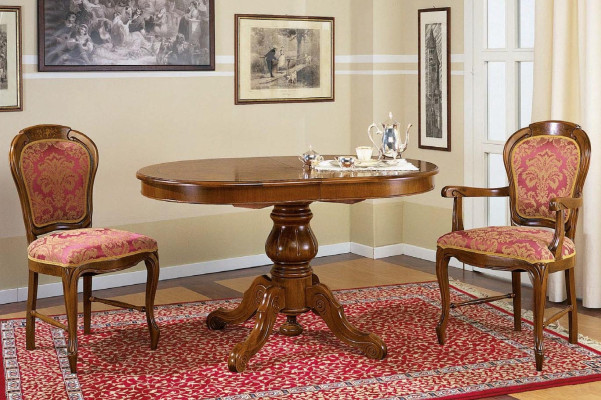 Round Dining table Dining room Tables Living room Round Table 135 x 91 cm Wood Furniture