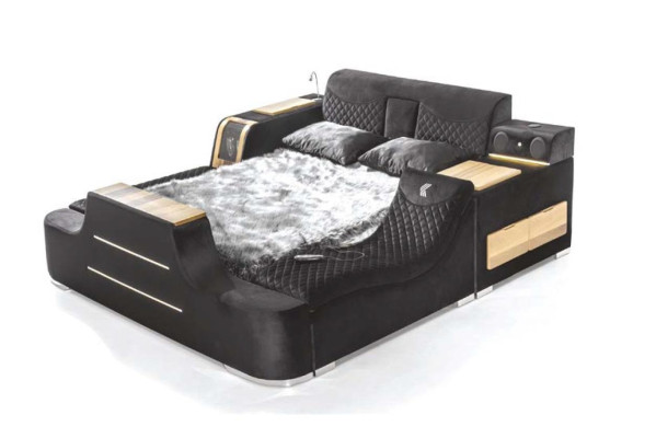 Luxurious Bed with massage chair Multifunction bed Luxury textile upholstery