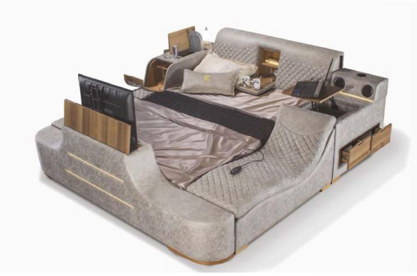 Exquisite Multifunction Bed with Lift with Chaise Longue Bed Bed Dimensions in Textiles