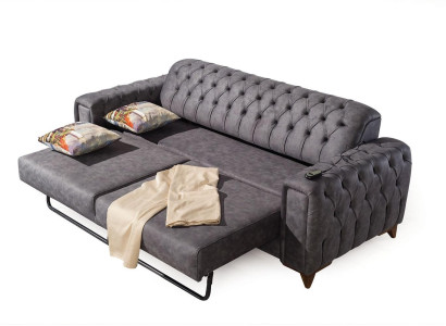 Three Seater Sofa 3 Seater Sofas Armchair Fabric Couch Furniture Textile Color Gray