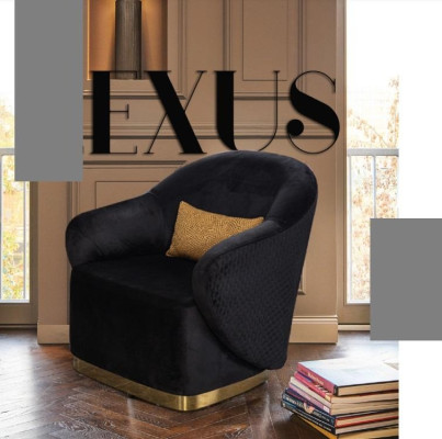 Living room Modern Textile fabric Black Creative Furniture Armchair Contemporary Relax