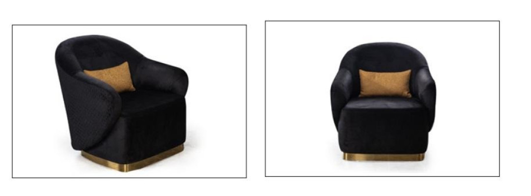 Living room Modern Textile fabric Black Creative Furniture Armchair Contemporary Relax