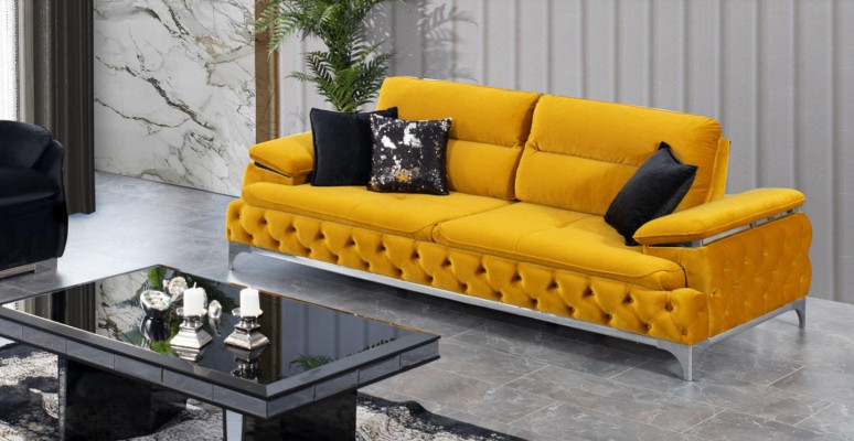 Sofa set 3+3 Seater Set Design Sofas Upholstery Couches Fabric Relax