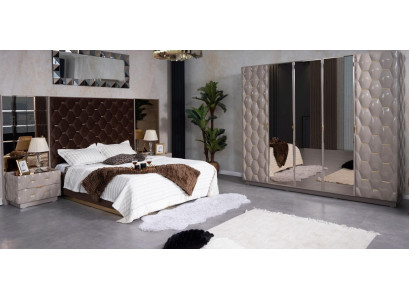 Double bed 2 Bedside tables Wardrobe Bedroom furniture set 4 pieces.