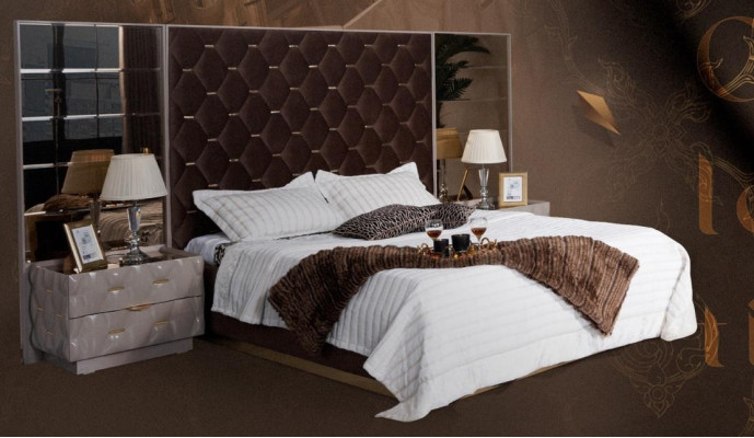 Bedroom Bed Bedside table Beds Double Wood new luxury set 3 pieces.