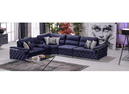 Design Corner sofa Fabric L-shape Modern Style Upholstered furniture Living room Group