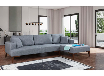 Design Corner sofa Sofa Textile Couch Modern Sofas Upholstery Gray new