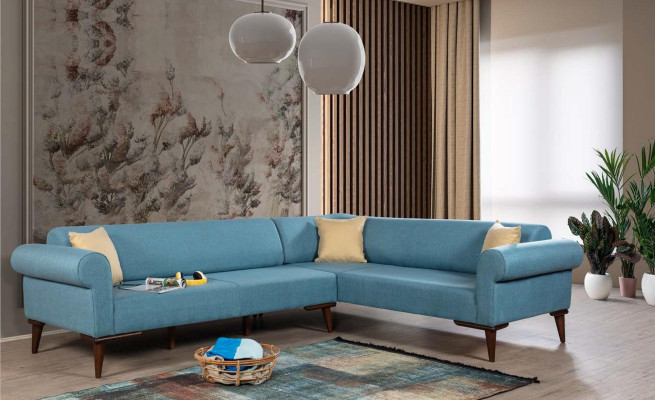 Furniture Corner sofa Wood Couch Living room Sofa L-shape Furniture Corner suite new