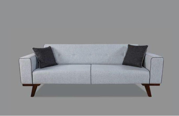 Multifunction Three Seater Sofa 3 Seat Sofas Fabric Style Textile Furniture Gray