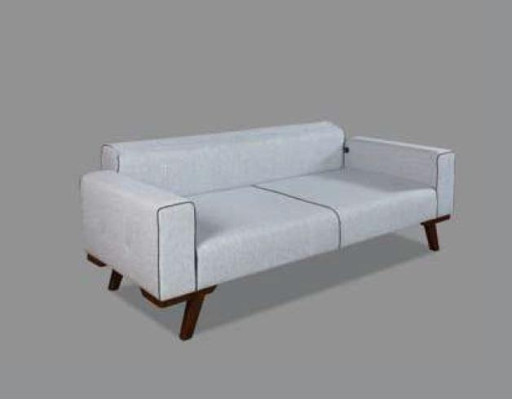 Multifunction Three Seater Sofa 3 Seat Sofas Fabric Style Textile Furniture Gray