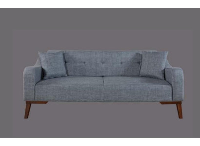 Sofa 3 Seat Textile Sofas Couch Upholstery Modern Couches Gray Three Seater