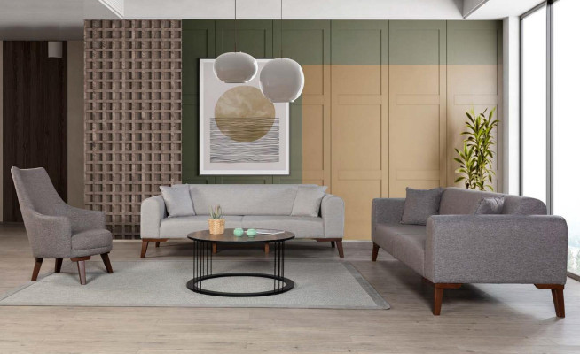 Three Seater Italian Style Furniture Sofa 3 Seater Modern Sofa Gray new
