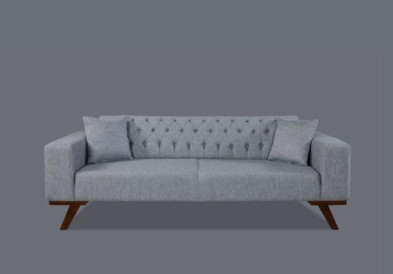 Sofa 3 Seater Sofas Fabric Three Seater Upholstery Luxury Chesterfield Gray