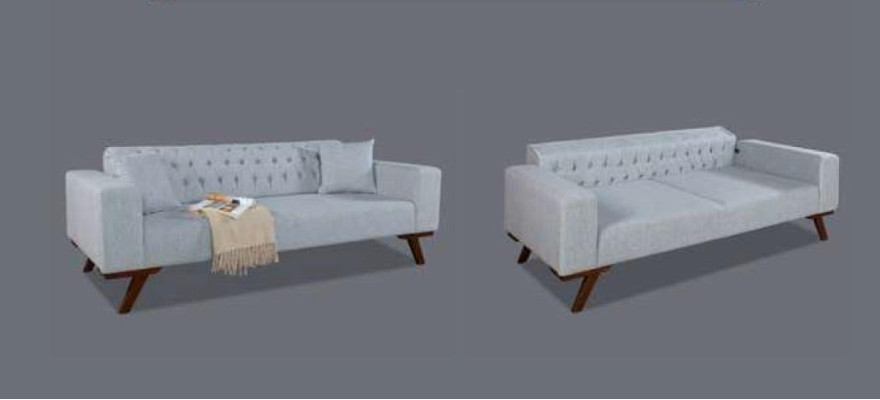 Sofa 3 Seater Sofas Fabric Three Seater Upholstery Luxury Chesterfield Gray