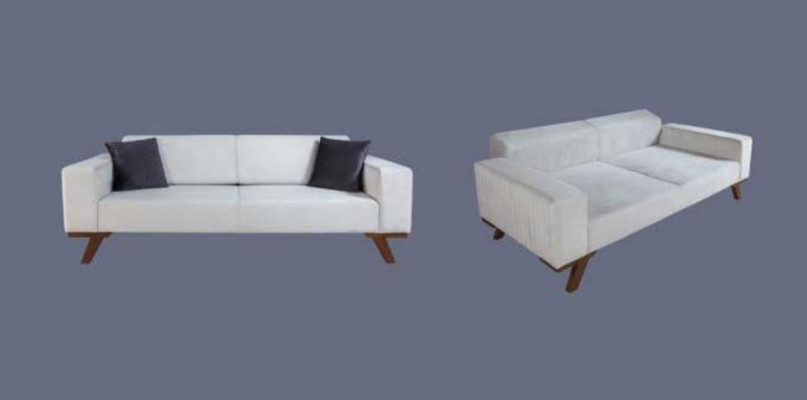 Luxury Three Seater Modern Couch Furniture White Couches Sofas Fabric Textile