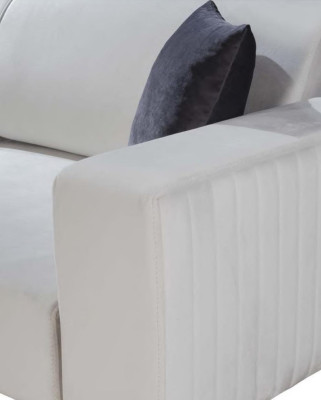 Luxury Three Seater Modern Couch Furniture White Couches Sofas Fabric Textile