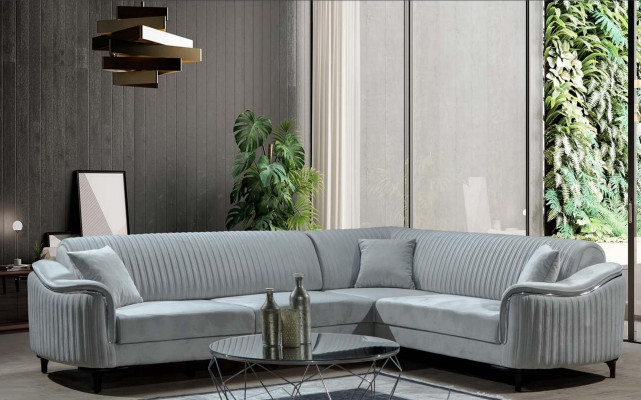 Gray Corner sofa L-shape Sofa Design Upholstery Modern Textile Living room new