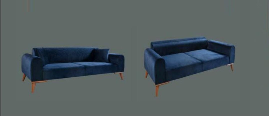 Sofa set 3+3+1 Seater Suite Sofa Armchair Sofas Blue new Set 3pcs