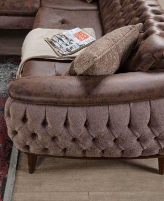 Corner sofa Sofa L-shape Textile Couch Living room Chesterfield Modern new