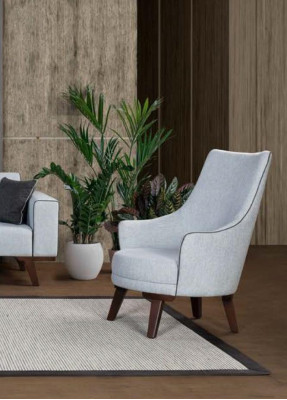 Single Seater Armchair Seat Modern Design Living room Upholstery Style Gray new