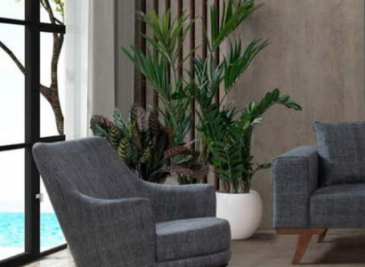 Armchair Waiting Room Sofa Couch Single Seater Chair Recliner Gray Furniture