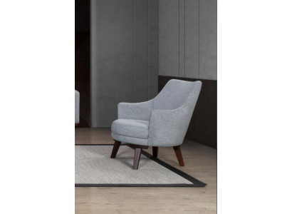 Designer Armchair 1 Seater Gray Fabric Textile Luxury Furniture Single Seater new