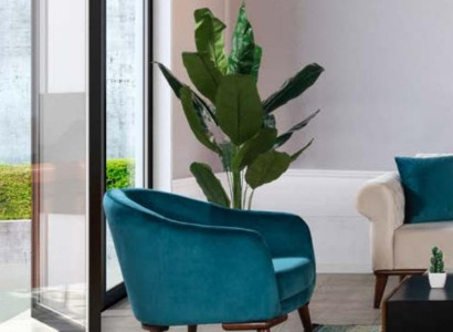 Armchair Single Seater Luxury 1 Seater Upholstery Design Green Textile Fabric Modern