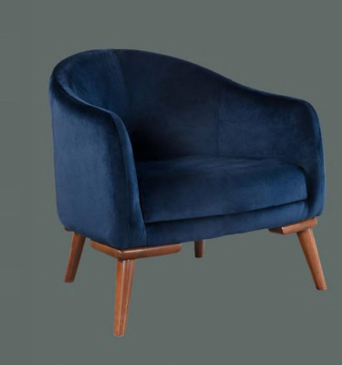 Armchair Luxury Designer Blue e Textile 1 Seater Upholstery Single Seater Furniture new
