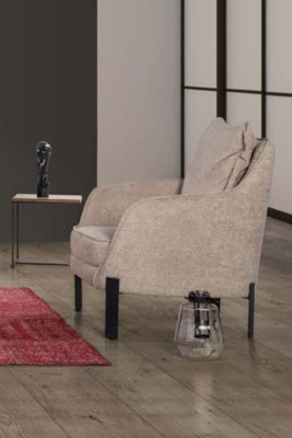 Armchair Single Seater 1 Seat Fabric Modern Chair Living room Furniture Textile