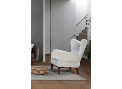 Armchair Single Seater 1 Seater Upholstery Seat Design Textile Fabric Modern White