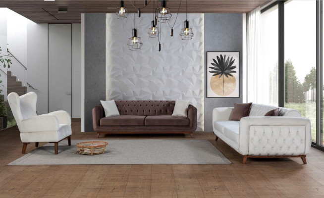 Armchair Single Seater 1 Seater Upholstery Seat Design Textile Fabric Modern White