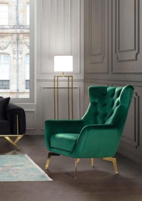 Green Modern Armchair exclusive r stainless steel single seater living room lounge chair