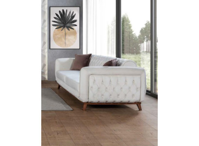 Couches Upholstery Sofas 3 Seat Three Seater Fabric Sofa Chesterfield White