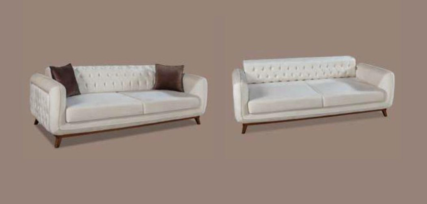 Couches Upholstery Sofas 3 Seat Three Seater Fabric Sofa Chesterfield White