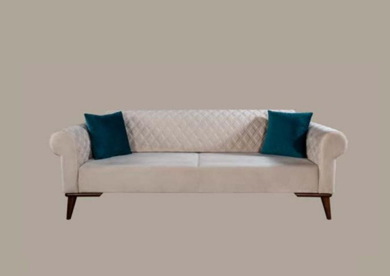 Three Seater Sofa 3 Seat Sofas Luxury Textile Couches White Elegant new