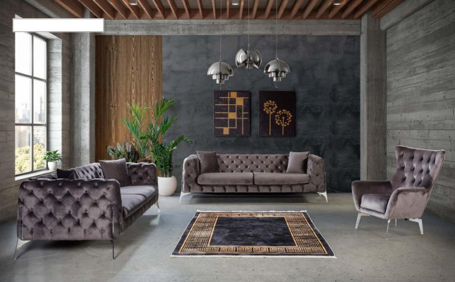 Sofa 3 Seater Color Gray Living room Design Style Furniture Modern Sofas