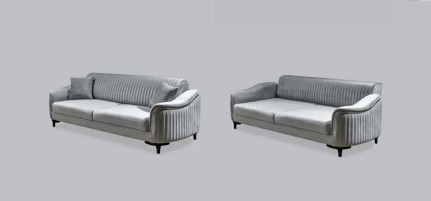 Couches Upholstery Sofa 3 Seater Three Seater Fabric Sofa Living room Gray