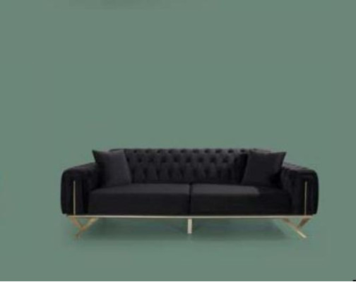 Black Chesterfield Couch Three Seater Seat Cushion Couches Sofa Furniture