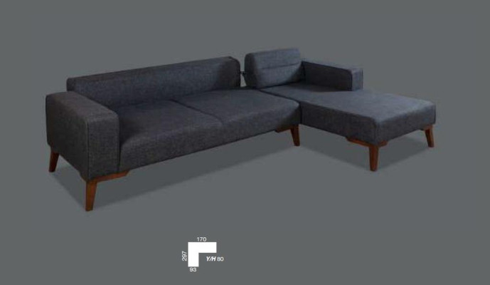 Design Sofa L-shape Upholstery Couch Living room Furniture Corner sofa Textile Grey