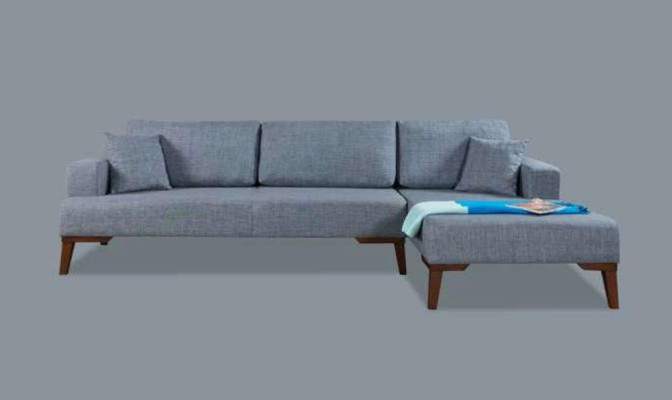 Design Corner sofa Sofa Textile Couch Modern Sofas Upholstery Gray new