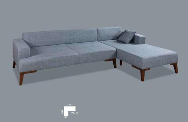 Design Corner sofa Sofa Textile Couch Modern Sofas Upholstery Gray new