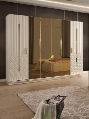 Bedroom Bed Design Beds Bedside tables Wardrobe 4-piece set