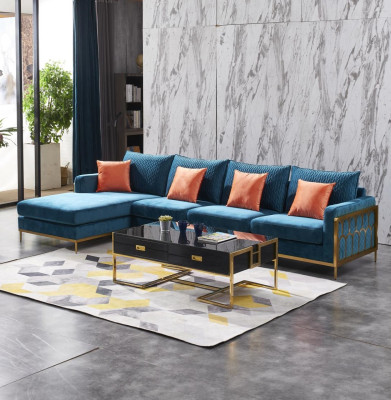 Corner sofa Gray Fabric L-shape Sofa Couch Couch Design Upholstery Textile Modern