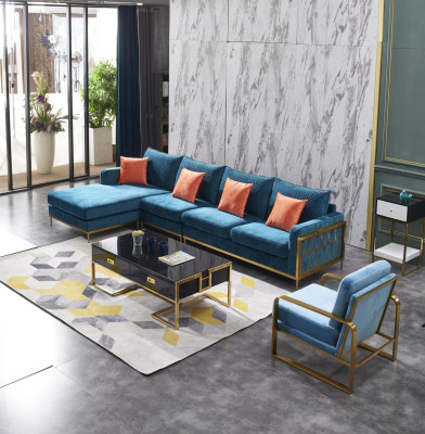 Corner sofa Gray Fabric L-shape Sofa Couch Couch Design Upholstery Textile Modern
